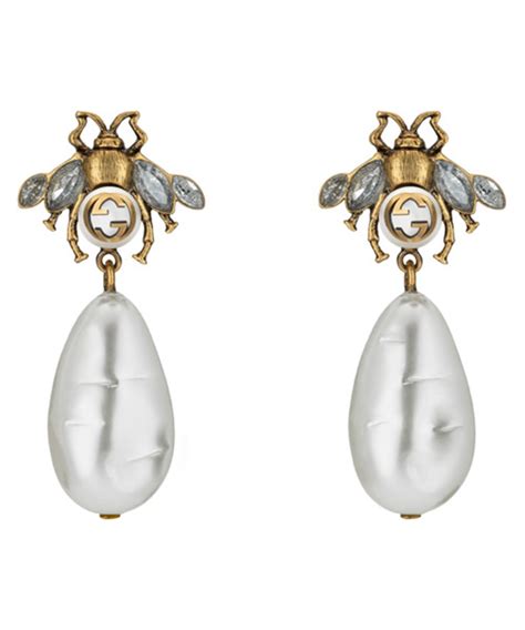 what ear rings to wear with gucci bee|Gucci Bee Drop Earrings .